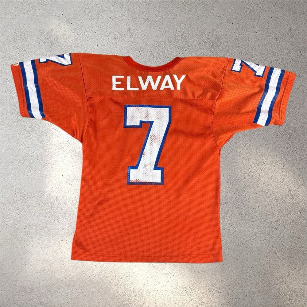 Vintage 80s Denver Broncos John Elway Jersey Youth Medium Wilson #7